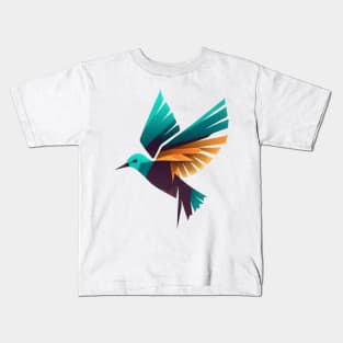 Paradise Bird - Geometric bird design for the environment Kids T-Shirt